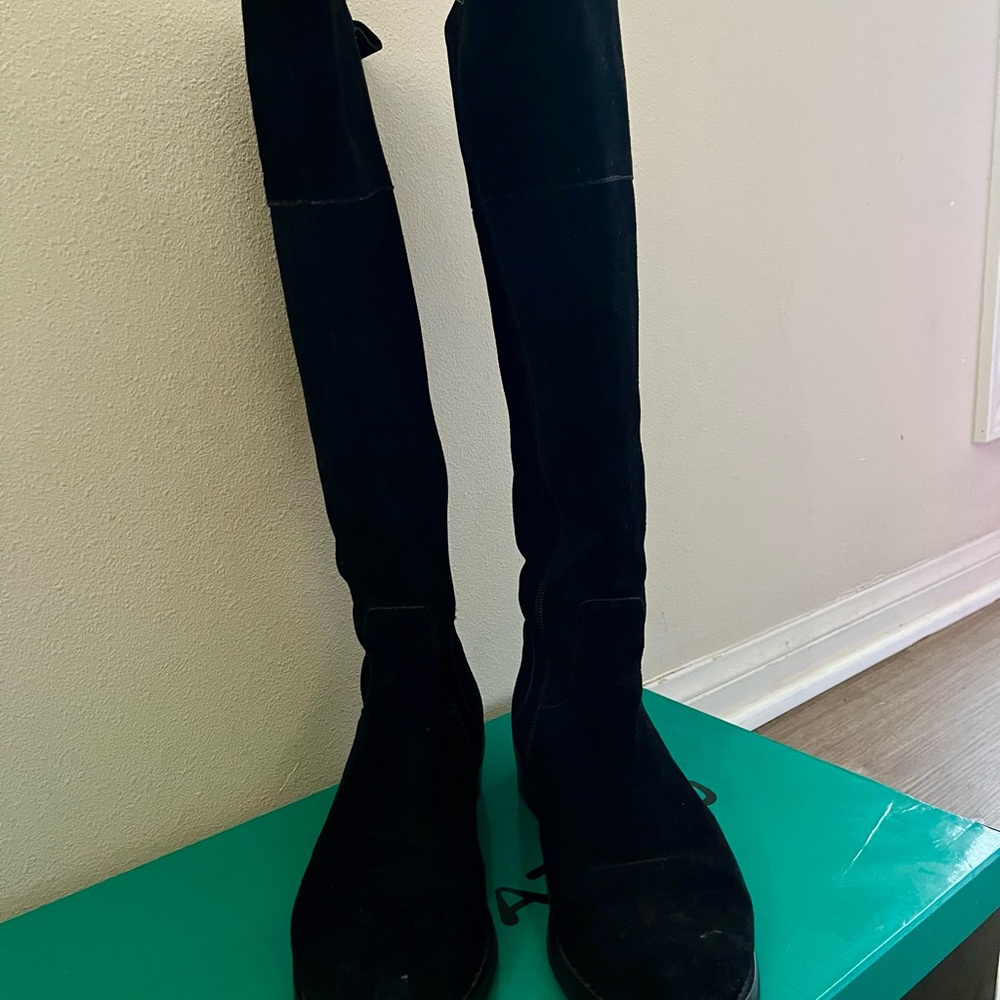 Chocolat Blu Black Over the Knee Boots